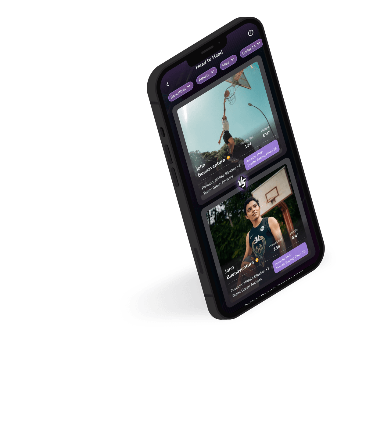 Elite Link app feed with athlete highlights